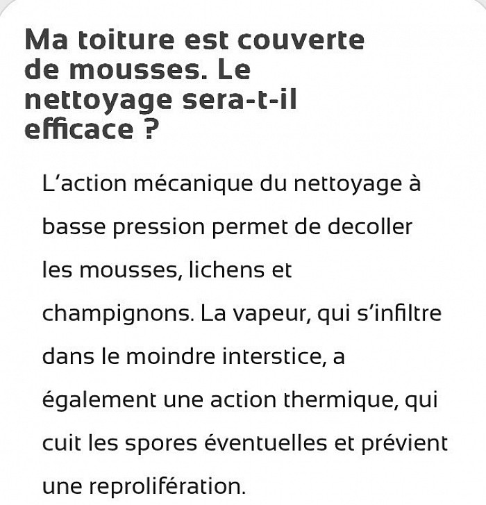 Nettoyage vapeur toiture